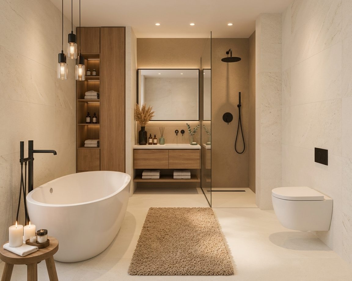 Le Belvédère - Salle de bain crème